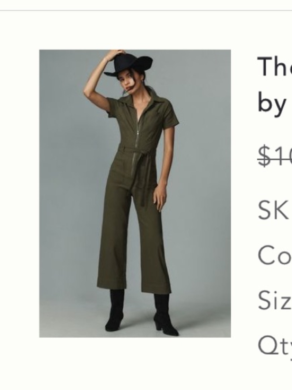 Anthropologie Olive Green Tall Utility Jumpsuit - Picture 4 of 4